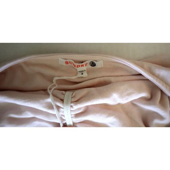 Sundry Women's Sz 4 Ballet Pink Ruched Spaghetti Strap Cotton Dress - Picture 6 of 12